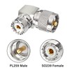 MOOKEERF PL259 Male to UHF Female Right Angle Adapter, 2-Pack