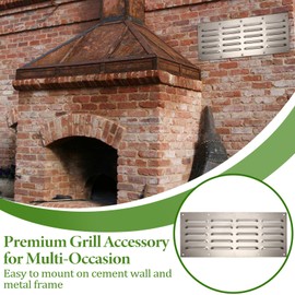 OGANAZI 1 Pack Stainless Steel Venting Panel for Grill Accessory, Rectangle Grill Vent Cover Stainless Steel Stove Vent Cover Fire Pit Screen for Masonry Fire Pits & Outdoor Kitchen, 15x6.5 Inches