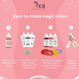 TKB Lip Liquid - Presto Change-o Magic Color| Color Additive, Unique Lip Color, Lip Transformation| Vegan, Gluten & Cruelty Free| Made in USA (1floz (30ml))