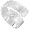 Vinani Solid Band Ring Adjustable Brushed 925 Sterling Silver Ring