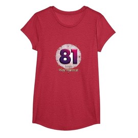 81 Simply Marvelous Birthday Gift for Seniors T-Shirt, Girls, Red Heather