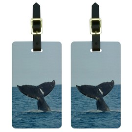Humpback Whale Tail - Watching Ocean Save the Luggage Tags Suitcase ID Set of 2