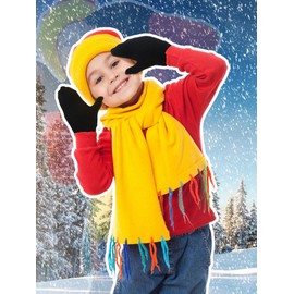 Geyoga 4 Pairs Children's Knitted Gloves Stretch Gloves Unisex Full Finger Baby Toddler Mittens, Cool style