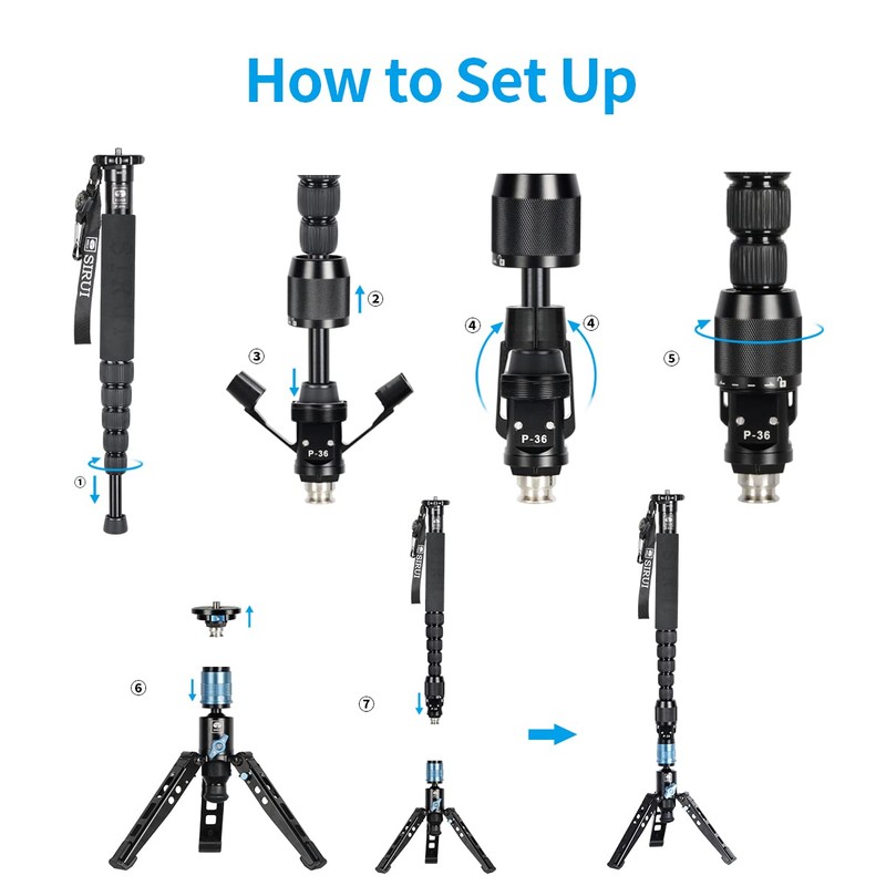 SIRUI P-36 Monopod Adapter, Compatible with SIRUI P-36 Kit, AM-306M,