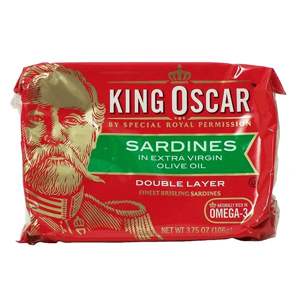 King Oscar Sardines, in Extra Virgin Olive Oil 3.75 Oz (Pack of 6)