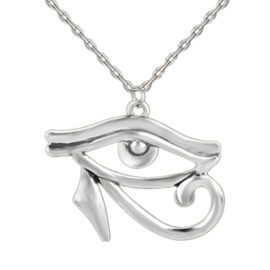 ODETOJOY Eye of Horus Pendant Men's Necklace, Ancient Egypt, Egyptian Charm Cross Pendant Sweater Necklace 55 cm Chain