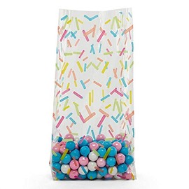 100ea - 4 X 2-1/2 X 9-1/2 Candy Sprinkles Cello Bags - 1.2 mil Thick