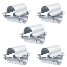 5 Sets 1 inch OD Greenhouse Cross Grid Connector Fit for Nominal Size 3/4" Galvanized Steel Pipe, Purlin Bracket, Steel Hothouse Pipe Fitting Clip with Bolts & Nuts, Chain Link Fence Part Clamps