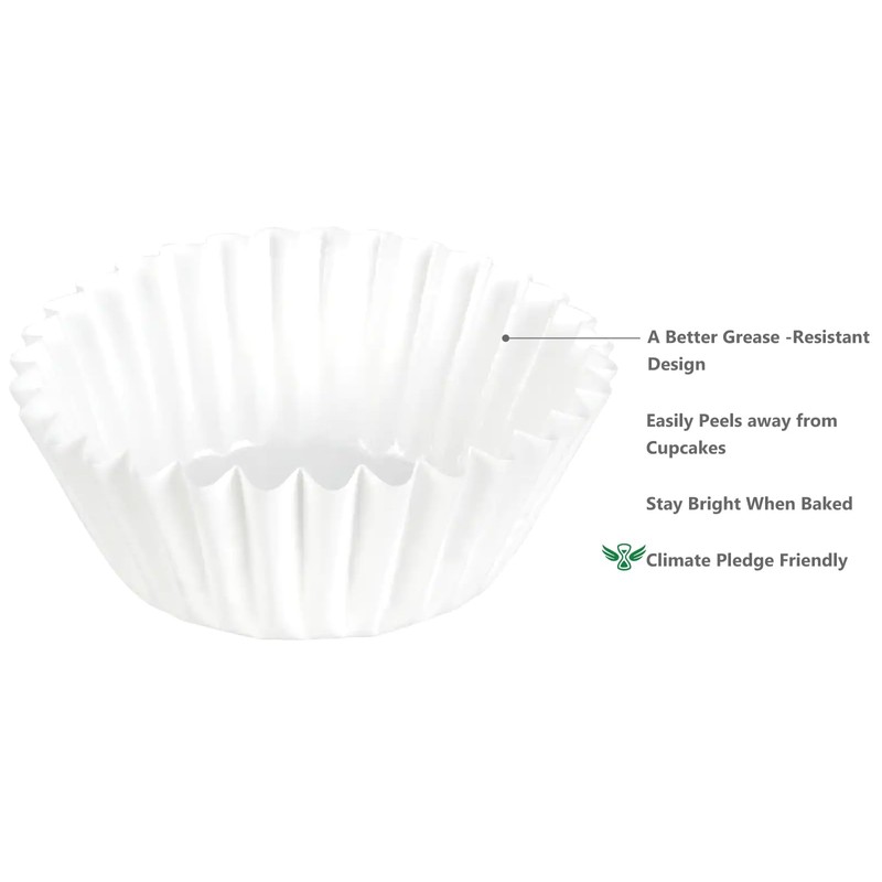 Caperci Heavy Duty Standard White Cupcake Liners 150 Counts -
