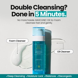 MAXCLINIC [K-Beauty] Blue Tansy Oil to Foam - All-in-One Korean Face Wash OilBased Foaming Facial Cleanser - Excess Sebum & Oil Control - Makeup Deep Cleansing Oil for All Skin Types (3.88 fl oz)