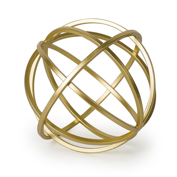 DreamsEden Geometric Sculpture, Gold Decorative Metal Sphere Modern Home Decor