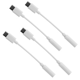 MERRYHAPY 4pcs USB c to Headphone Jack Adapter Type-c to Earphone Converter for Smartphones and Laptops Compact Design Wide Compatibility