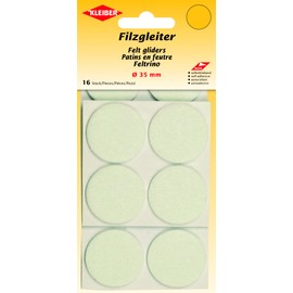 Kleiber Felt Gliders, White, 35 mm