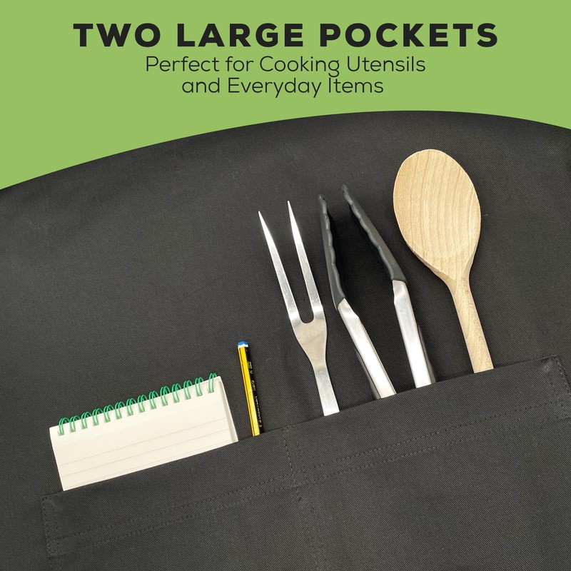 Bronta Mill Plain Unisex Chef Work DIY Apron with Twin