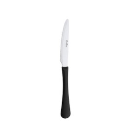 PINTINOX Set mit 12 Tischmessern Stresa Colour Schwarz, Edelstahl, rutschfester Griff aus ergonomischem Polypropylen