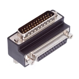 CY -Adapter DSUB Parallel LPT AES/EBU DB25 Pin Male Nut to Female Screw Extension Adapter DB Male 90 Degree Down Angled