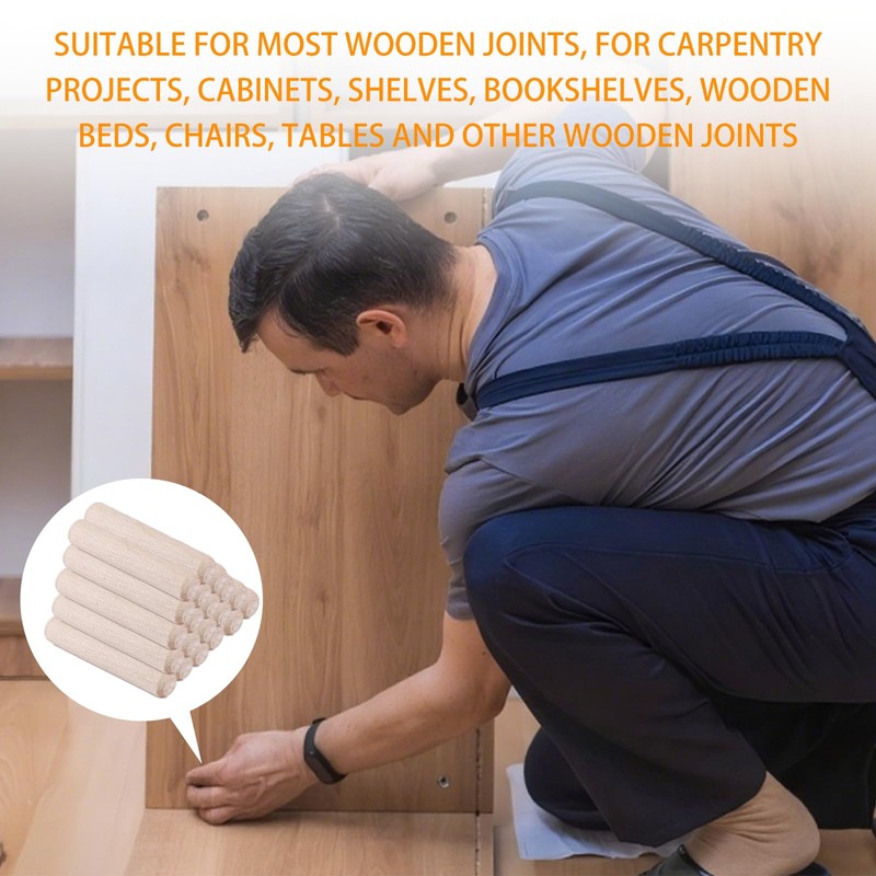 M6 M8 M10 Wooden Dowels Assorted 235 Pcs Round Wooden