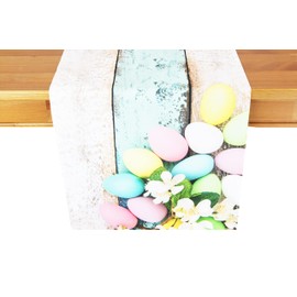 Kamaca Table Runner Easter Eggs High-Quality Print Motif Eyecatcher Spring Summer Easter (Table Runner 40 x 150 cm Easter Eggs)