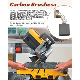 ULXIOM 614367-00 Carbon Brush Replacement Set Fit for Dewalt Miter Saw, for D24000 DW713 DW716 WD715 DWS780 etc Replace 0502025007 5140024-30, 8 Pack