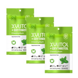 DC24 DAILY CARE Gum, Aspartame Free & Sugar Free Xylitol Chewing Gum with Erythritol, Low-Calorie, Sugarless, Spearmint, 50 Pieces (Pack of 3)
