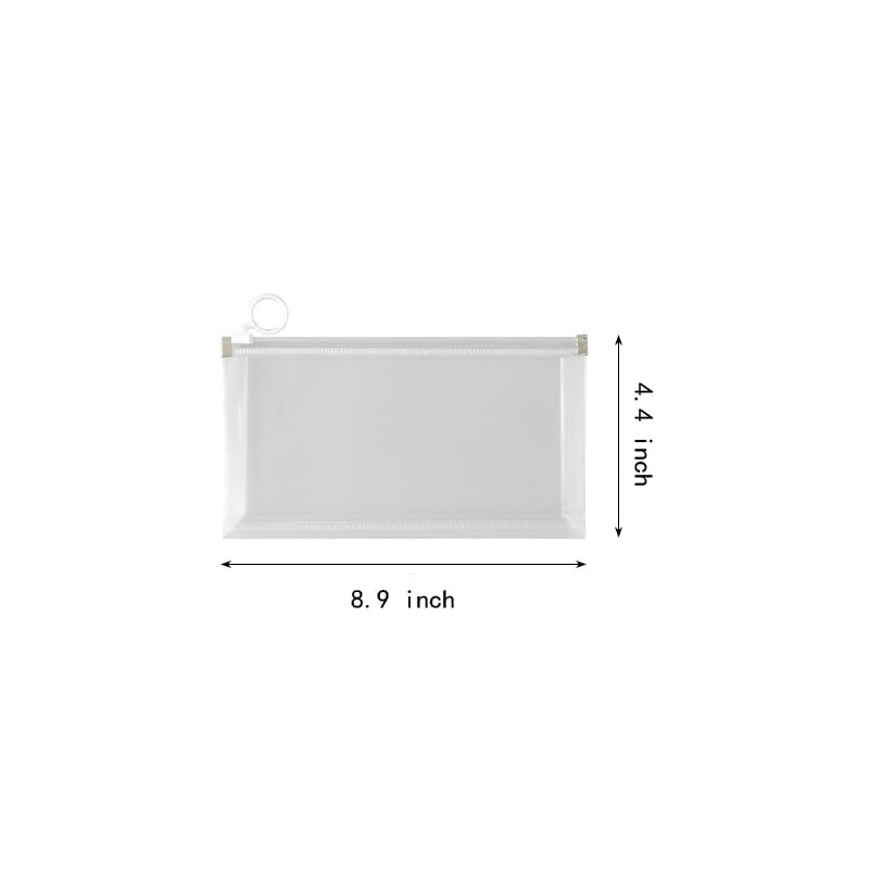 Croshuki 4pcs 4x8 inch Clear Plastic Money Bag Cash Envelope