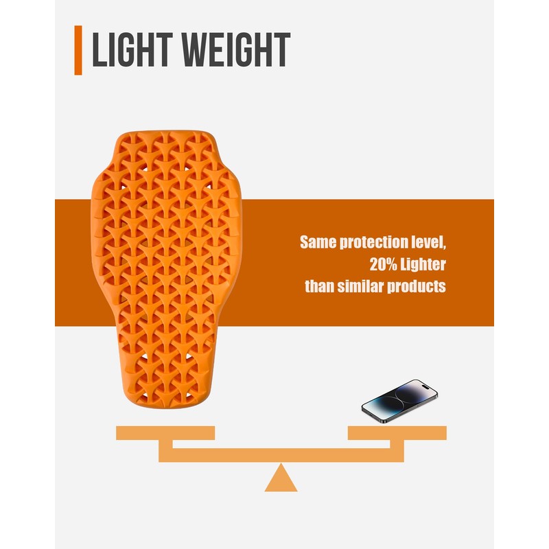 BORLENI CE Level 1 Back Armor Protection Pad Motorcycle Back