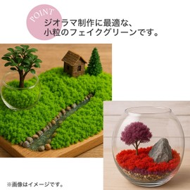 GRDN-013 Diorama Sponge Turf, Approx. 1.4 oz (40 g), Light Green, Lawn, Grass, Wood, Moss, Natural, Powder, Terrarium, Miniature, Fake Moss, Railway Model, Building Model, Box Garden Material, Kira