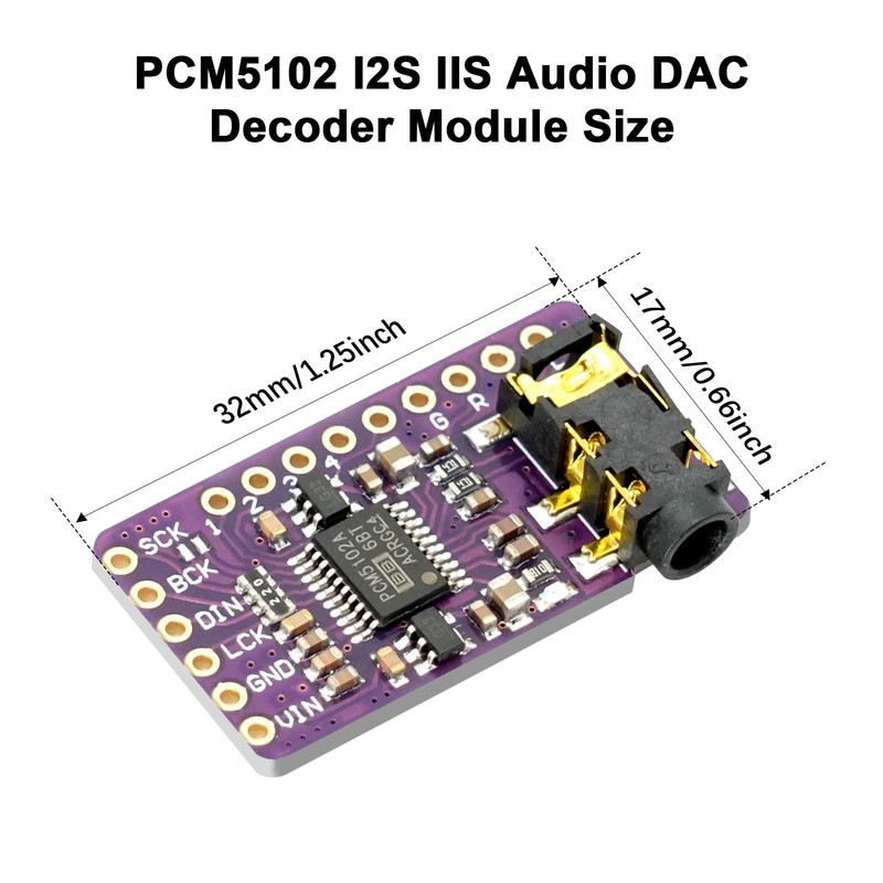 PCM5102 I2S IIS Lossless Digital Audio DAC Decoder Module AYWHP