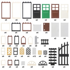 158 PCS Windows and Doors Set House Building Bricks Accessories