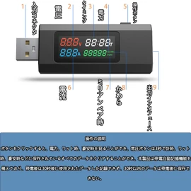 Current and Voltage Checker, USB Current and Voltage Tester, USB A Digital Tester, Color Disp Current and Voltage Test Range: 0 - 6.5 A, 0 - 6.5 A, Supports Fast Charging 65 W/120 W (Black)