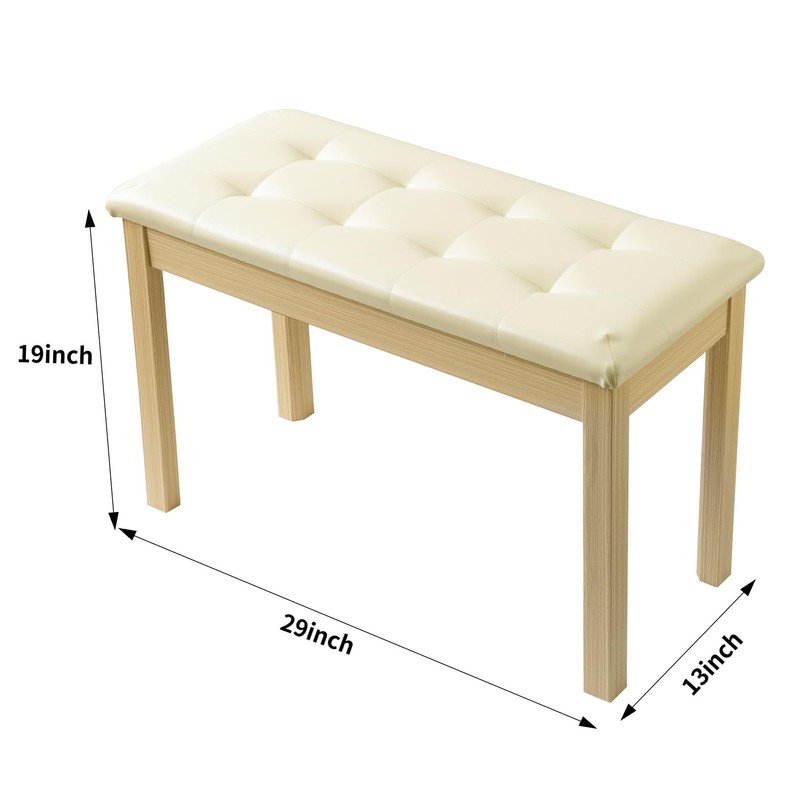 ZHRUNS Duet Piano Bench Wooden Keyboard Bench with Storage Compartment,