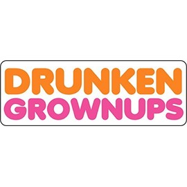 Drunken Grownups Funny Vinyl Sticker 5 Inch (Single Pack)