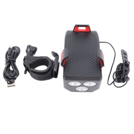 Bicycle Light Multifunctional Bike Phone Stand Headlight Speakers Kit for Road Mountain Night Riding Red