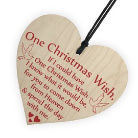 RED OCEAN One Christmas Wish Tree Memorial Heaven Gift Memory Hanging Plaque Bauble Keepsake Sign