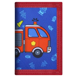 JONYEE RFID Wallet, Cute Cartoon Wallet with Zipper for Kids, Firetruck, Single, Trifold Kids Canvas Wallet