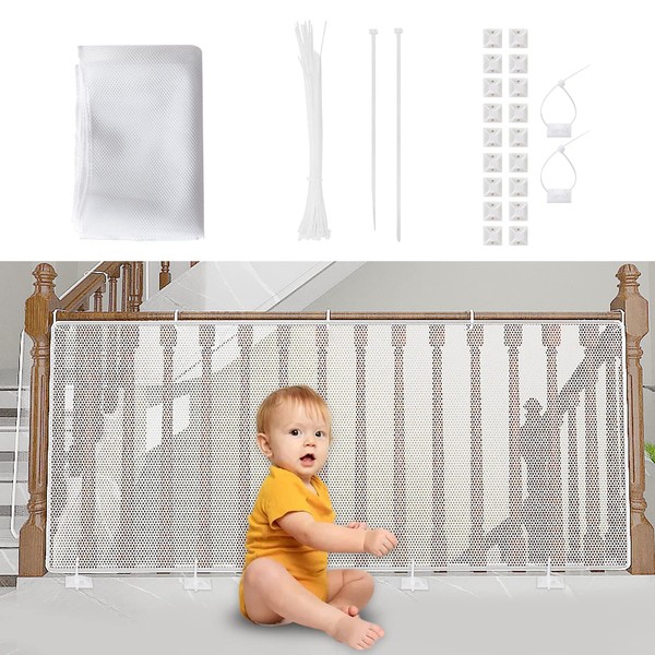 Child Safety Net, Durable Banister Guard for Baby Safety Stairs