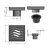 SereneDrains 304 Stainless Steel 4 Inch Brushed Nickel Square Shower
