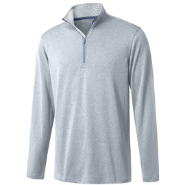 MICHEL ROUEN Mens Pullover Quarter Zip Heather Mock Neck Soft Heather Casual Golf Half Zip Sweatshirts for Men