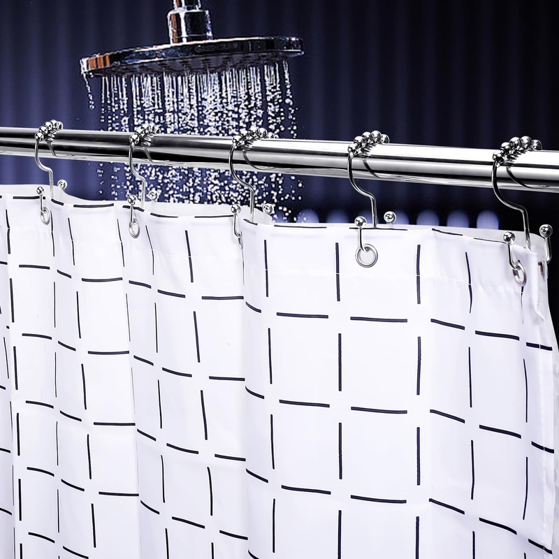Shower Curtain Rings,Shower Curtain Hooks,Rust Proof Secure Lock Ring Clips