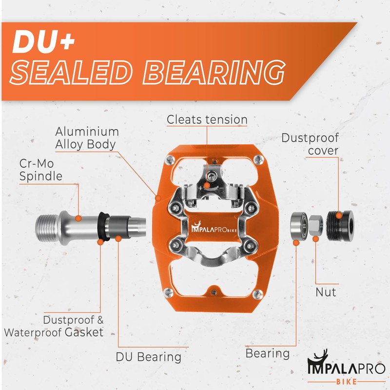 IMPALAPRO - Dual Function Bicycle Flat Pedals and SPD Pedals