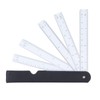 Entatial 20cm Fan Shaped Folding Multiscale Measuring Ruler Black Plastic