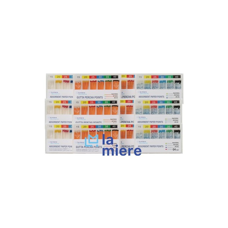 LA MIERE Dental Gutta percha de ropa Points .06 cónico,