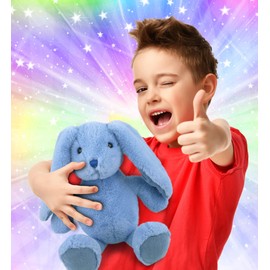 DolliBu Baby Blue Rabbit Plush - Super Soft Bunny Stuffed Animal, Adorable Realistic Stuffed Animal Bunny Toy for Boys and Girls, Cute Farm Life Plush Rabbit Gift for Baby, Kids, Adults - 8 Inches