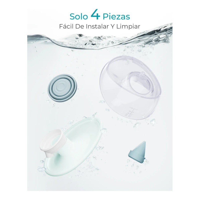 Paruu P20 Extractor de Leche Eléctrico Portátil 2 Unidades, Extractor
