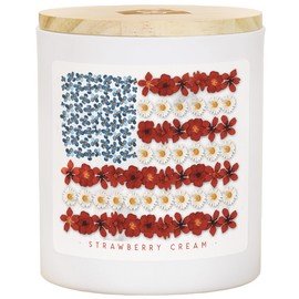Simply Said, INC American Flag Candle, Strawberry Scented 11 oz Premium Soy Wax, Hand Poured in USA, CDL1543