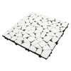 SUNWINGS 4PCS Natural Stone Interlocking Deck Tiles 12"x12" Pebble Waterproof
