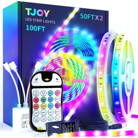 TJOY LED Strip Lights with 44 Key Remote Control 50ft, Multi-Color RGB LED Lights, Color Changing LED Light Strip for Bedroom, LED Strip Lighting for Room Decor Aesthetic, TV, DIY