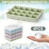 4PCS Bandejas de Cubitos de Hielo, Molde de Hielo de