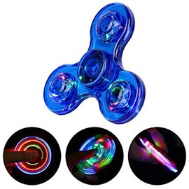 Fidget Spinners, Glow in The Dark Sensory Toys for Kids, 4-8-12, ADHD & Anxiety Stress Relief, Portable and Crystalline Design - Color: Blue