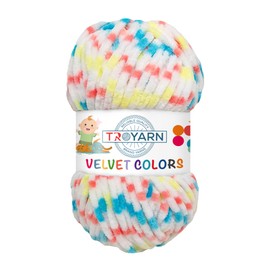 Troyarn Velvet Colors Chenille Baby Blanket Yarn Amigurumi Yarn for Crocheting and Knitting Super Bulky 100 gr (131 yds) (10215)
